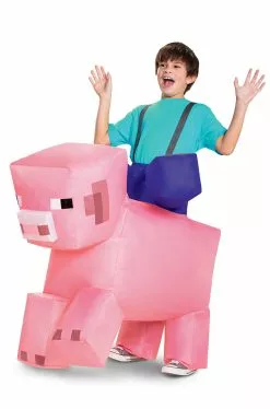 Minecraft Pig Ride-On Inflatable Child Costume