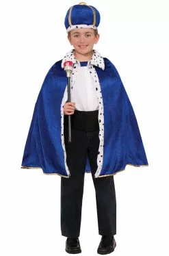 King Robe And Crown Child Set (Blue)