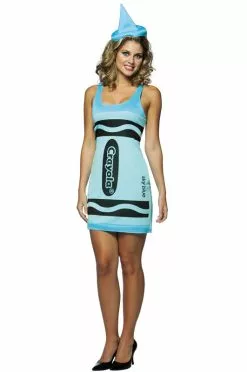 Crayola Sky Blue Tank Dress Adult Costume