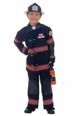 Fire Squad Firefighter Child Costume (Black)